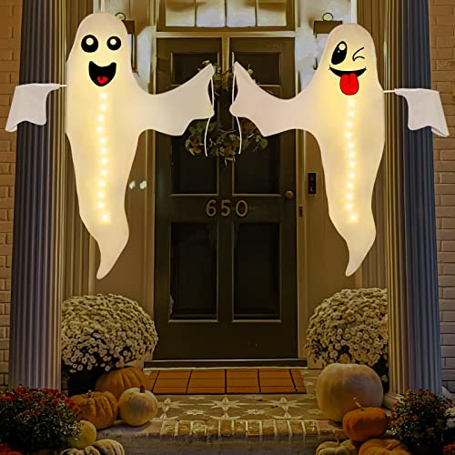 2pcs Geefuun Halloween Fantasma Iluminado Decoración Ylksp