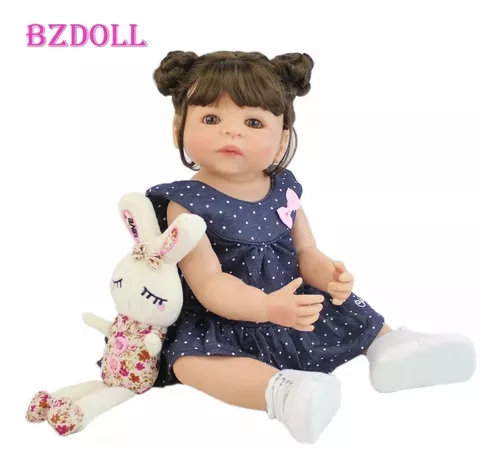 Boneca Bebê Reborn de Silicone Realista com Pelúcia