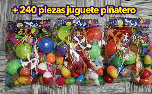 3 Bolsas Juguete Piñatero, +240 Piezas