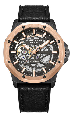 Reloj Hombre Kenneth Cole Kcwgr2232902 New York Color de la correa Negro Color del bisel Rosa Color del fondo Negro