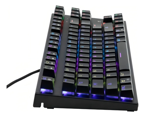 Teclado Mecanico Yeyian Español Swtich Red 87 Teclas Anti Ghosting Con 13 Efectos Iluminación Rgb Ergonómico Resistente Al Polvo y Derrames N Key Rollover Para Pc Mac Ps4 Otemu Red Yat1806