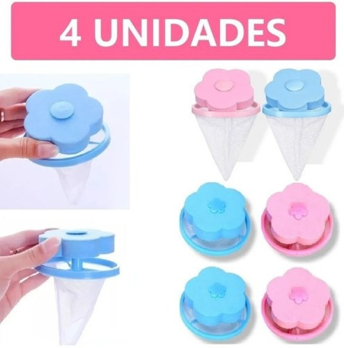 Kit 4 Coletores Tira Pelos Flutuante P/máquinas Lava Roupa