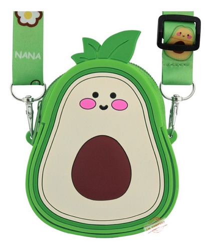 Imagen 1 de 4 de Mini Bolsa Crossbody Aguacate Kawaii Cute Silicon