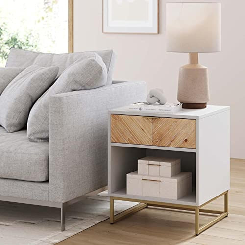 Nathan James Kensi Wood Accent Nightstand End Open Lower Cub