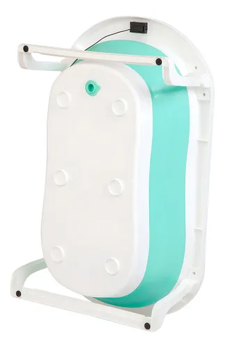 Bañito Plegable Con Termómetro Digital Y Colchón Baby Splash Color Verde Menta