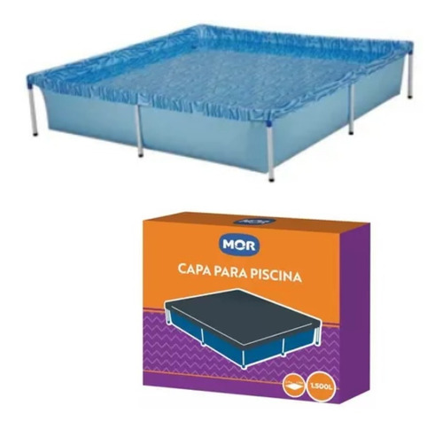 Piscina Infantil Quadrada 1500 Litros Mor + Capa