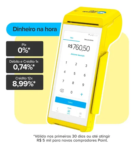 Maquininha De Cartão Mercado Pago Point Smart 2 4g Wifi Nfc Claro 127/220v