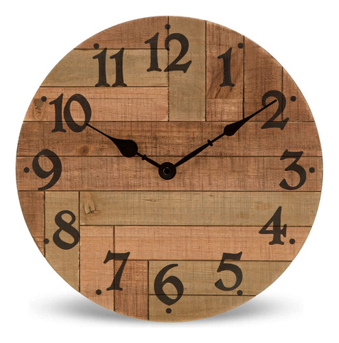 Reloj De Pared De Madera Maciza De Granja Rústica Ââ...