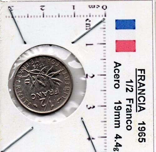 Moneda Del Mundo  Francia   1/2  Franco  1965             F5
