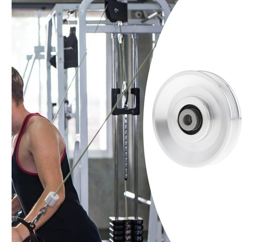 Accesorio De Gimnasio Con Rueda De Polea De 90mm Plata