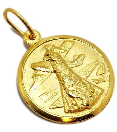 Medalla Virgen De Loreto - Plaqué Oro 21k - 20mm
