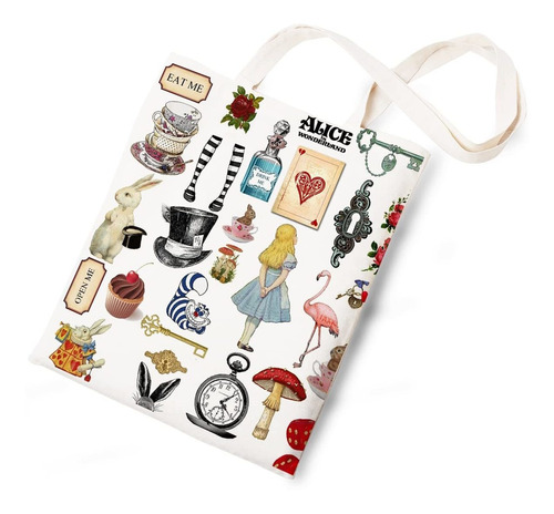 Alice In Wonderland - Bolsa De Lona De Algodn Divertida Reut