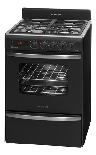 Imagen 3 de 10 de Cocina A Gas Longvie 21501g 56cm Inox Grill Eléctrico