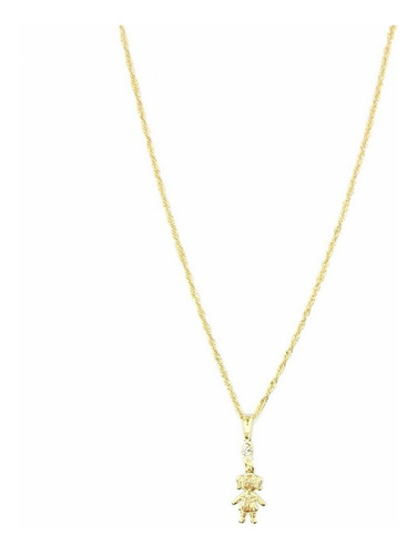 Colar Dourado Menina Com Pedrinha
