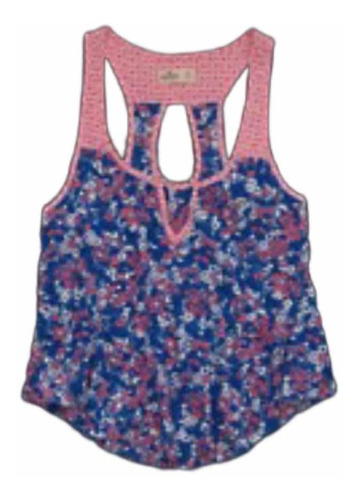 Blusa Hollister 100% Sin Manga Estampado Floral 