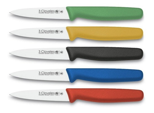 Cuchillo Vegetales Exp.20cm Mango Dif. Colores 3 Claveles
