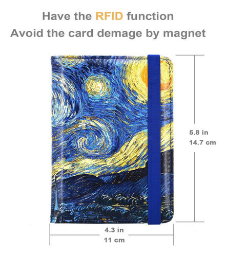 Funda Kandouren Con Bloqueo Rfid Para Pasaporte, Azul V...