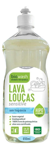 Detergente Lava Louças Sensitive Biodegradável Biowash 650ml