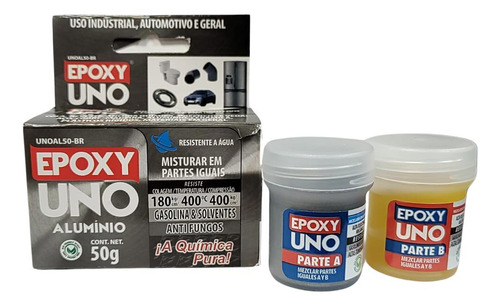Solda A Frio Cola Tanque Gasolina Diesel Querosene 50g Cor Cinza