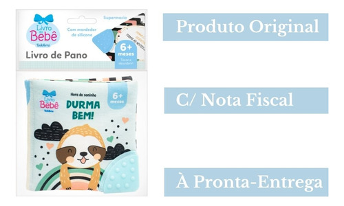 Livro De Pano Com Mordedor- Hora Do Soninho - Durma Bem! Bons Sonhos! Brilha, Brilha! - Montessori Lúdico Sensorial E Visual - Todolivro