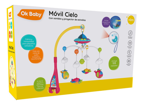 Cunero Movil Musical Ovni Ok Baby Cod Okbb0370 Color Multicolor