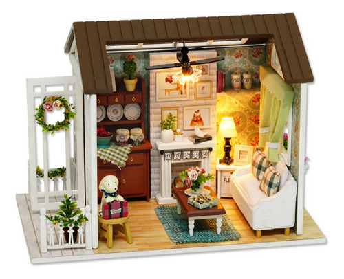 Kit De Casa En Miniatura Tipo Cabaña De Madera Para Bricolaj