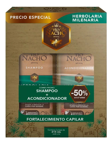 Tio Nacho Herbolaria Milenaria Combo Shampoo+acond 415ml 