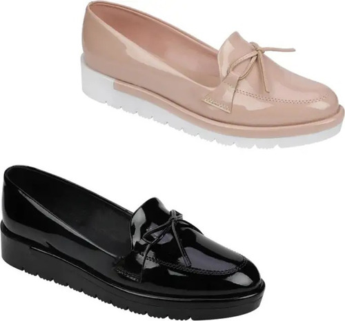 Kit De Zapatos Flats Casual Choclo Shosh 3084 Dama Charol