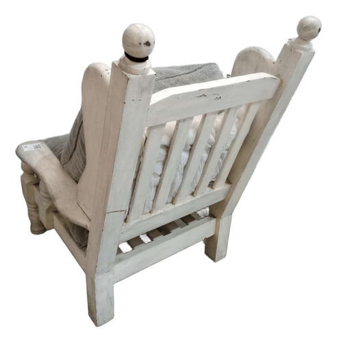 Juego De Dos Sillones Individuales - Madera - Estilo Rustico Blanco (Usado)