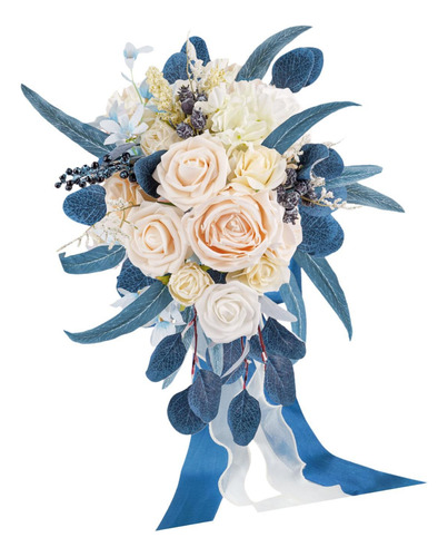 Ramo De Boda Para , Flores De Seda, Romántica, Estilo C
