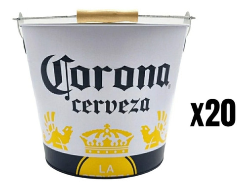 Imagen 3 de 6 de Frapera Balde Corona Con Destapador X20 Unidades
