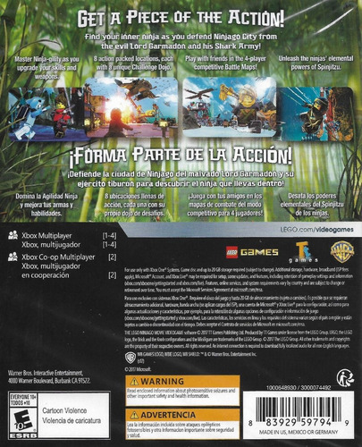 Lego Ninjago Movie Xbox One Nuevo Y Sellado (en D3 Gamers)