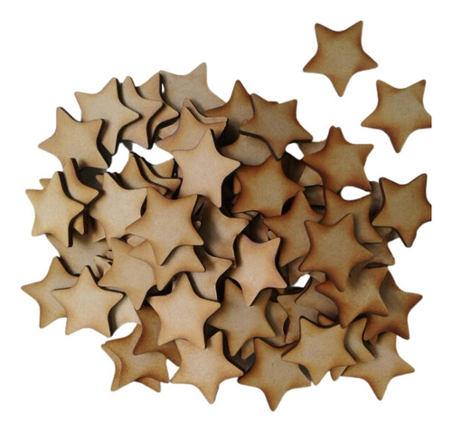 400 Estrellas Madera 5cm Fiesta Scrapbook Manualidades