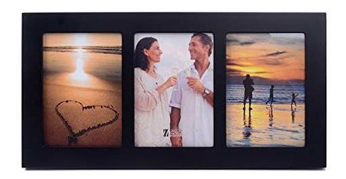 Umical 4x6 3-opening Collage Picture Frame Black Wood Zr8n0