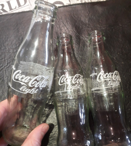 Lote 3 Botellas Coca Cola Light 237 Ml - Botellita Colección (Usado)