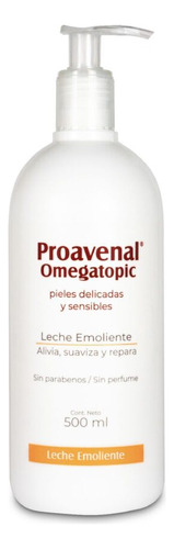 Proavenal Omegatopic Leche Emoliente 500ml Hidrata Piel Seca Tipo De Envase Botella Fragancia Delicada Tipos De Piel Sensible
