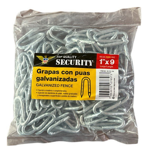 Grapas Con Puas Galvanizadas 1  X 9 (500 G) Security 