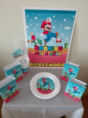 Cotillón Personalizado Cumple Infantil Partybox 30 Mario