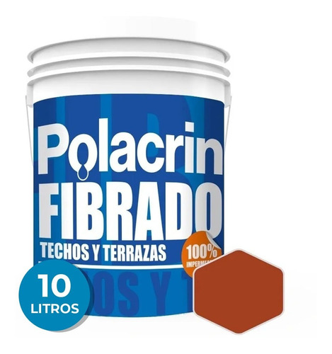 Membrana Elastica Fibrado Pasta Techos Rojo Polacrin 10 Lts