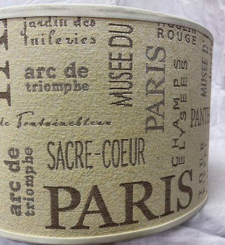 Colgante Pantalla Paris Gris D35x20cm Con Difusor- 1 Luz Estructura Marrón
