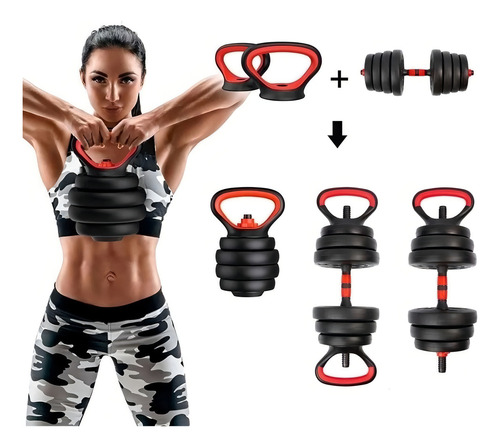 Kit de pesas rusas Halter Ring Bar 6 en 1 para culturismo, 30 kg, Yangfit