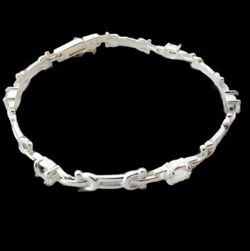 Pulseira De Prata 925 Com Garantia E Topázio Natural 9428.