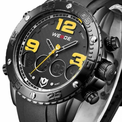 Reloj Weide 3405 Acero Inoxidable Black Yellow