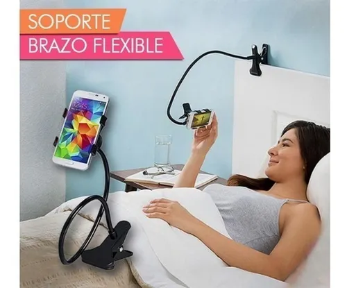 Soporte plegable de brazo largo para cama, soporte para teléfono