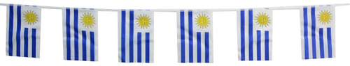 Bandera De Uruguay X 12 De Tela Guirnalda Banderines 5 Mts