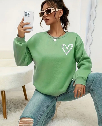 Sweter Verde En Algodón Con Diseño