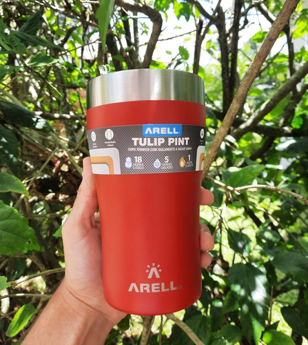 Imagem 5 de 5 de Copo Térmico De Cerveja 500ml Vermelho Red Rose - Arell