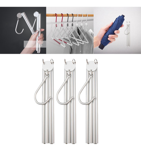 Perchero De Ropa Plegable Organizador De Guardarropa Plata
