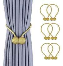 Comprar Set De 6 Sujetadores De Cortina Magnético Broche Lazo Blanco