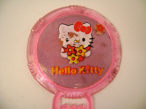Viejo Espejito De Mano Hello Kitty Años 2000 Juguete Boedo